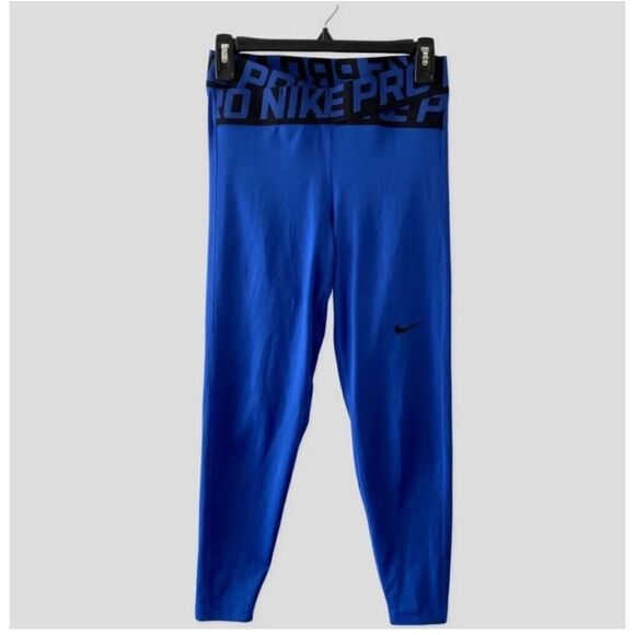 Nike Pro Training cross over leggings in Blue Size S - Picture 1 of 5